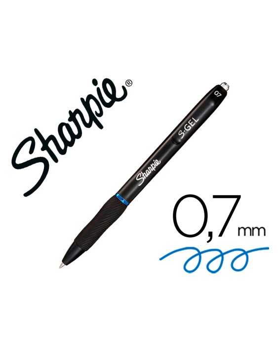 Boligrafo sharpie retractil tinta gel punta 0,7 mm color azul