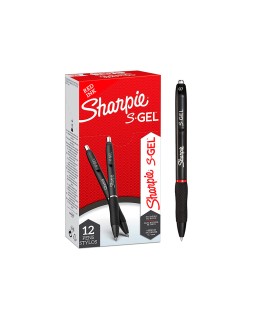 Boligrafo sharpie retractil tinta gel punta 0,7 mm color rojo