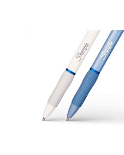 Boligrafo sharpie fashion retractil tinta gel azul 0,7 mm color azul hielo y blanco