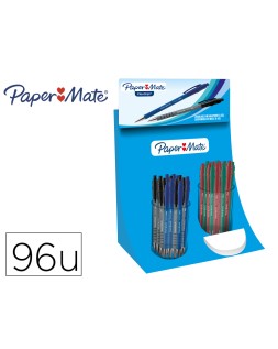 Boligrafo flexgrip retractil expositor de 96 unidades colores surtidos