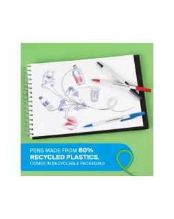 Boligrafo paper mate kilometrico punta 1 mm plastico reciclado 80% color negro
