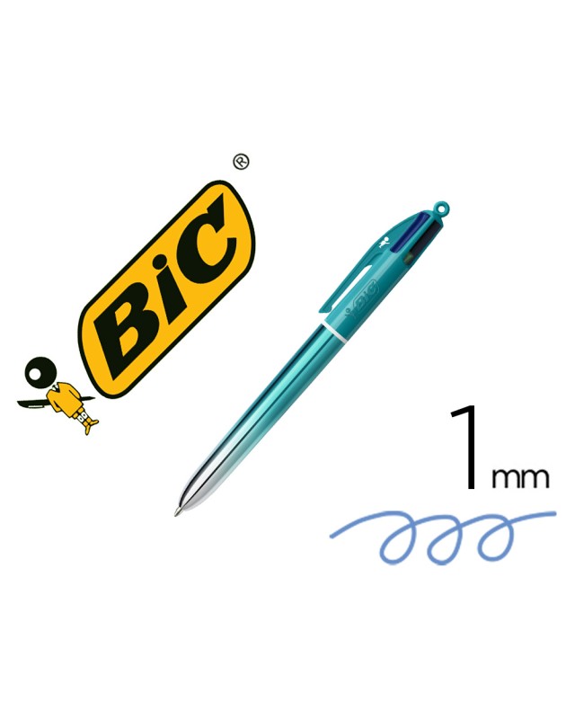 Boligrafo bic cuatro colores smooth gradiente color verde