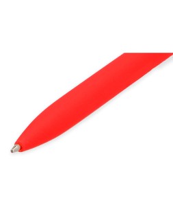 Boligrafo liderpapel punta 1 mm retractil con clip acabado soft touch tinta roja cuerpo rojo