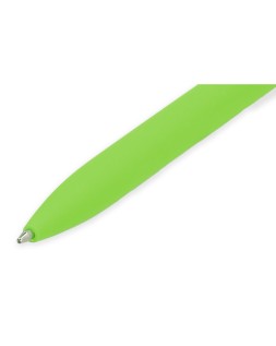 Boligrafo liderpapel punta 1 mm retractil con clip acabado soft touch tinta azul cuerpo verde