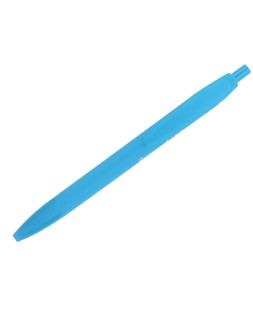 Boligrafo liderpapel punta 1 mm retractil con clip acabado soft touch tinta azul cuerpo azul cielo