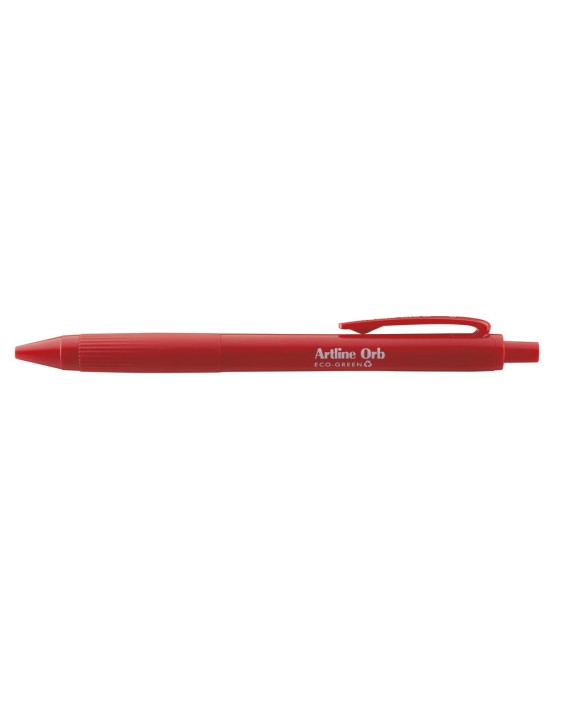 Boligrafo artline orb eco green retractil 1 mm rojo