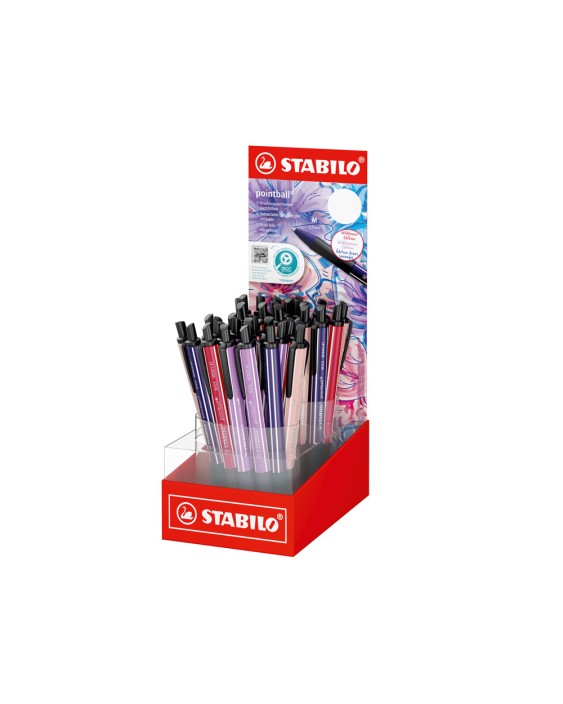 Boligrafo stabilo nature colors wildflower retractil expositor de 38 unidades colores surtidos