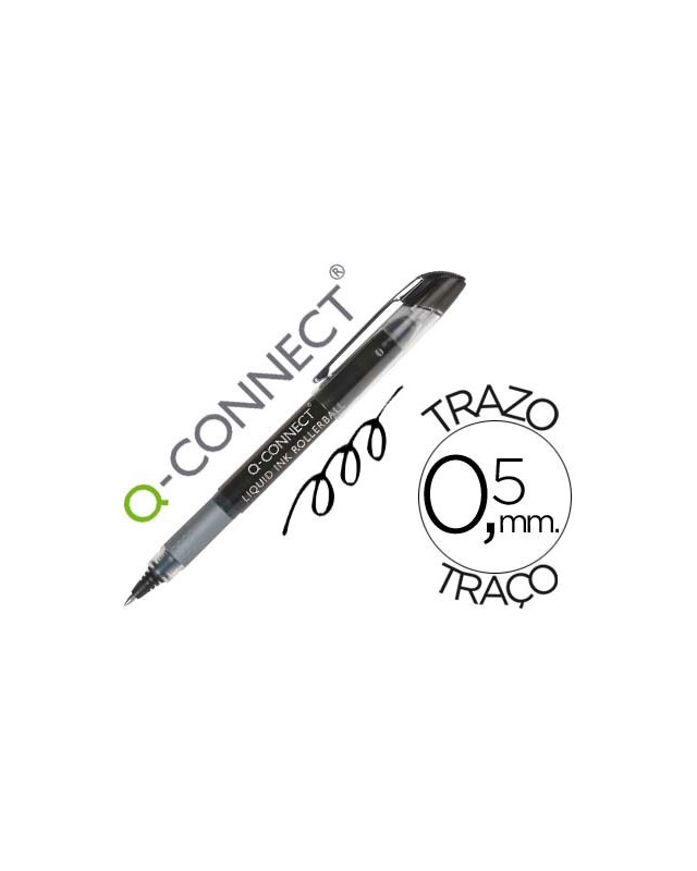 Rotulador q-connect roller ball negro 0,5 mm