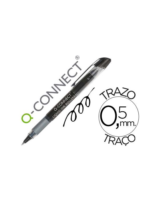 Rotulador q-connect roller ball negro 0,5 mm
