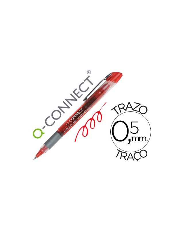 Rotulador q-connect roller ball rojo 0,5 mm