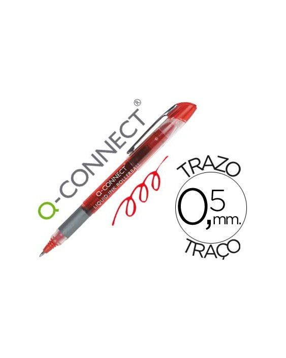 Rotulador q-connect roller ball rojo 0,5 mm