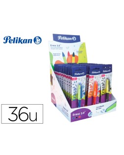 Expositor pelikan sobremesa erase 2.0 contenido 60 rollers colores surtidos y 36 recambios colores surtidos