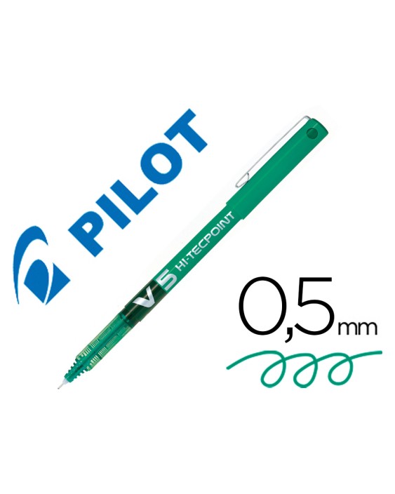 Rotulador pilot punta aguja v-5 verde 0.5 mm