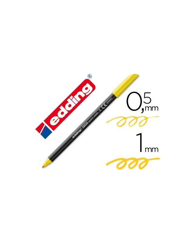 Rotulador edding punta fibra 1200 amarillo n.5 punta redonda 0.5 mm