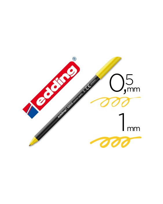 Rotulador edding punta fibra 1200 amarillo n.5 punta redonda 0.5 mm