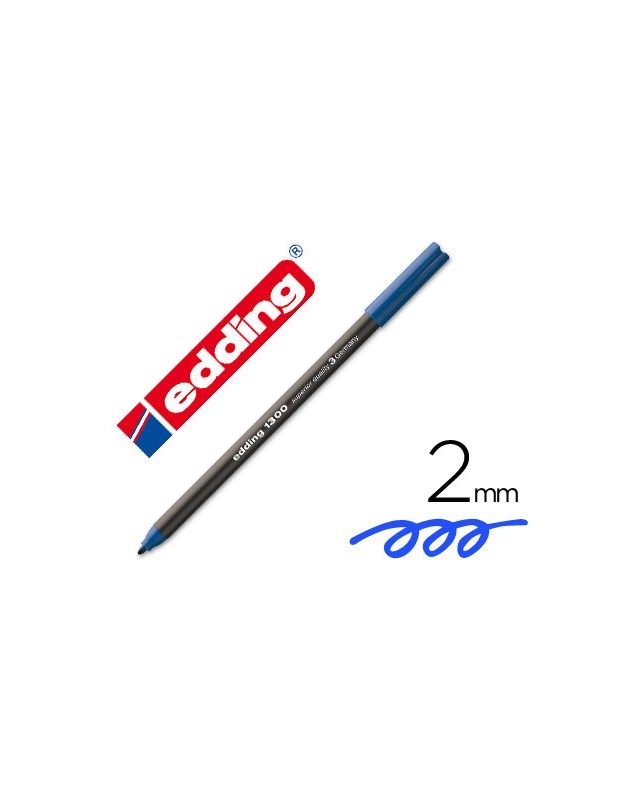 Rotulador edding punta fibra 1300 azul punta redonda 2 mm