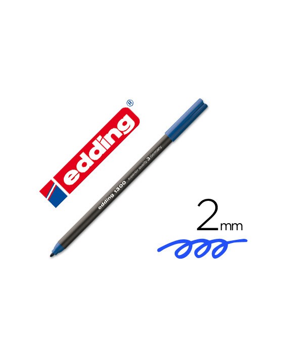 Rotulador edding punta fibra 1300 azul punta redonda 2 mm