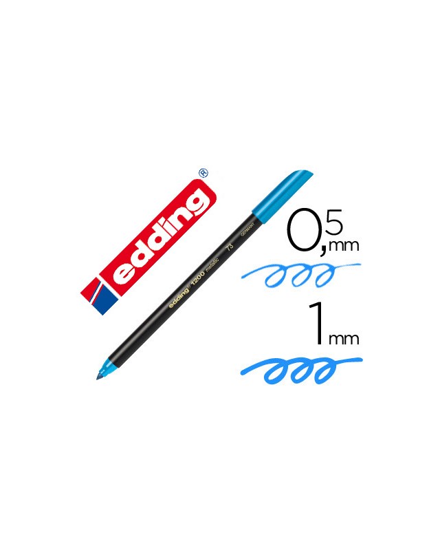 Rotulador edding punta fibra 1200 azul claro n.10 punta redonda 0.5 mm
