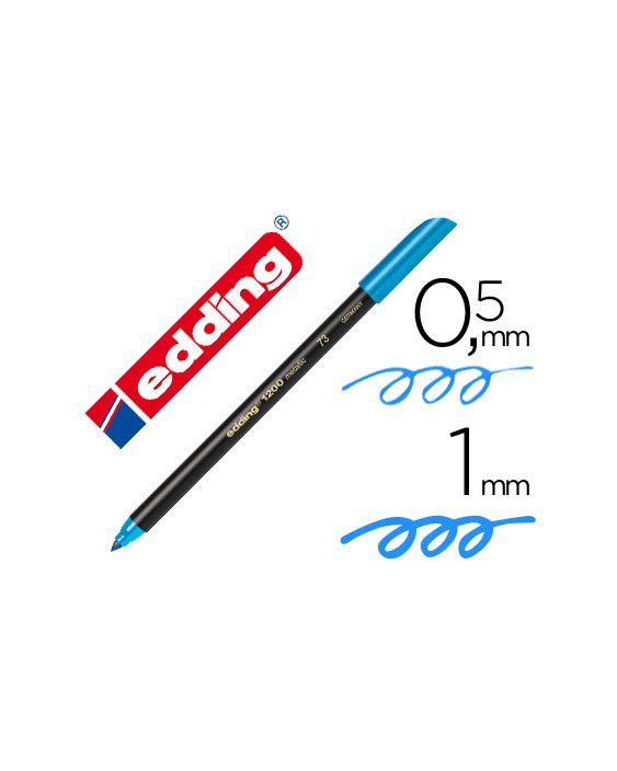 Rotulador edding punta fibra 1200 azul claro n.10 punta redonda 0.5 mm