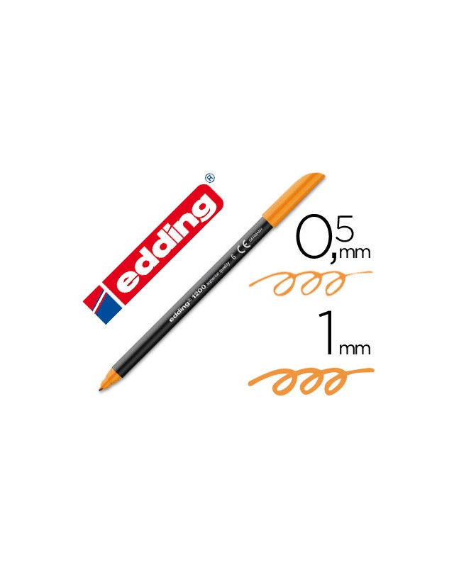 Rotulador edding punta fibra 1200 naranja n.6 punta redonda 0.5 mm