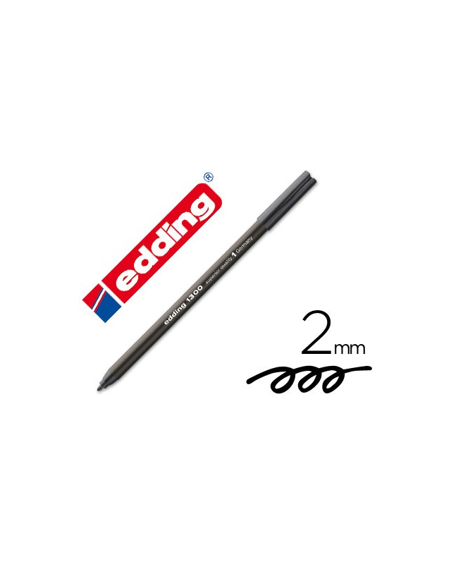 Rotulador edding punta fibra 1300 negro punta redonda 2 mm