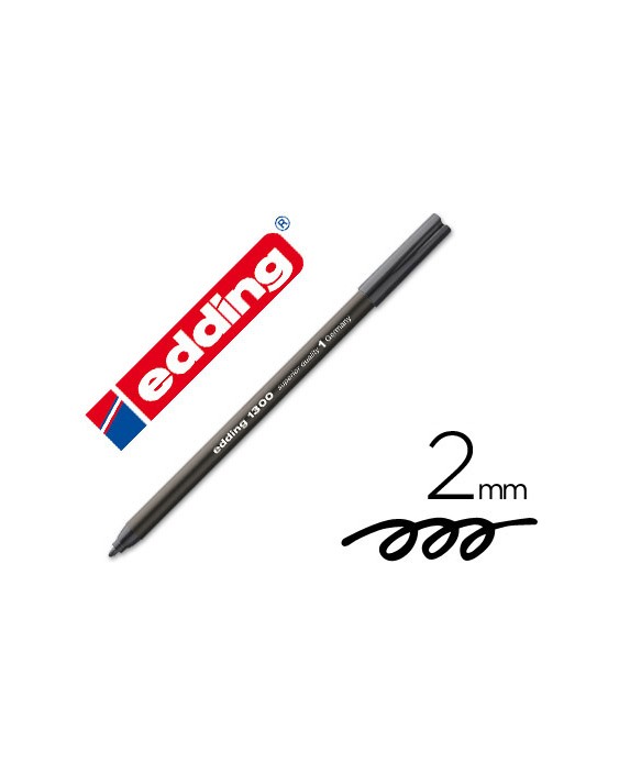 Rotulador edding punta fibra 1300 negro punta redonda 2 mm
