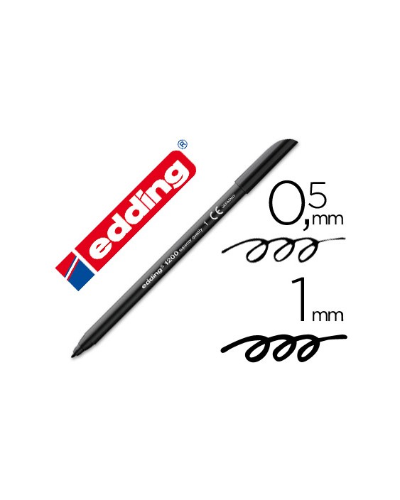 Rotulador edding punta fibra 1200 negro n.1 punta redonda 0.5 mm