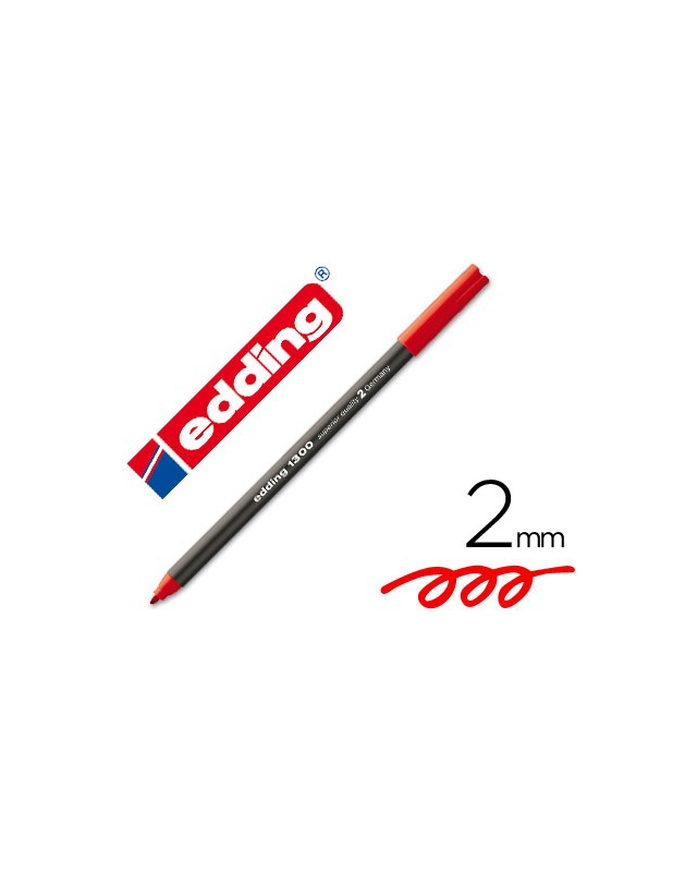 Rotulador edding punta fibra 1300 rojo punta redonda 2 mm