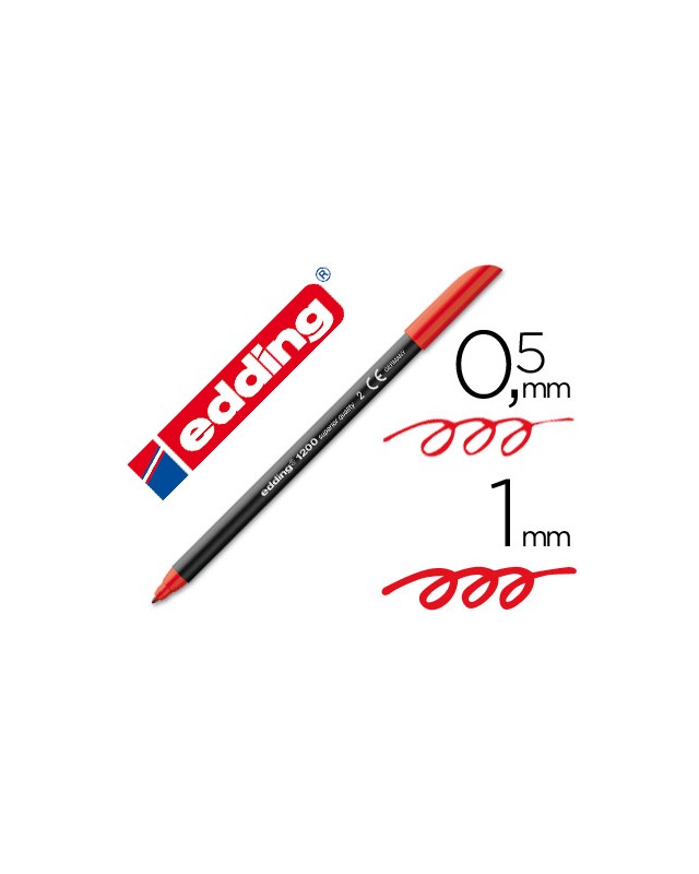 Rotulador edding punta fibra 1200 rojo n.2 punta redonda 0.5 mm