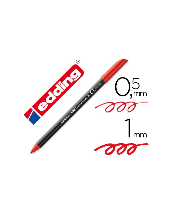 Rotulador edding punta fibra 1200 rojo n.2 punta redonda 0.5 mm