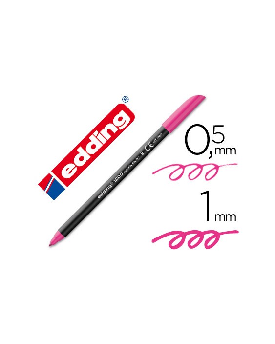 Rotulador edding punta fibra 1200 rosa n.9 punta redonda 0.5 mm