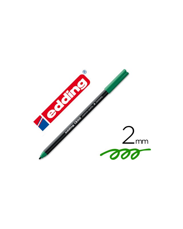 Rotulador edding punta fibra 1300 verde punta redonda 2 mm