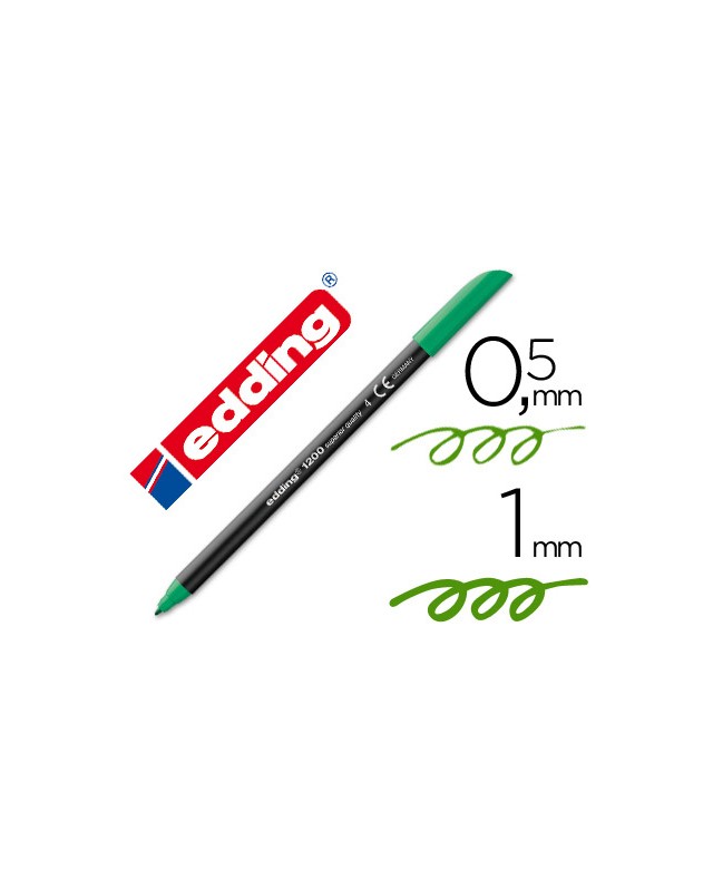 Rotulador edding punta fibra 1200 verde n.4 punta redonda 0.5 mm
