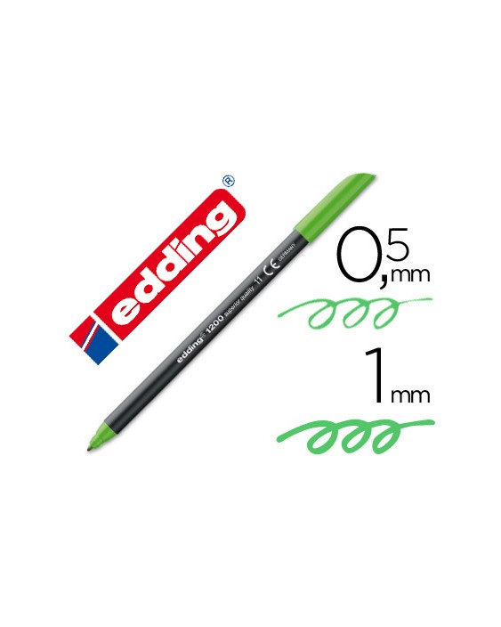 Rotulador edding punta fibra 1200 verde claro n.11 punta redonda 0.5 mm