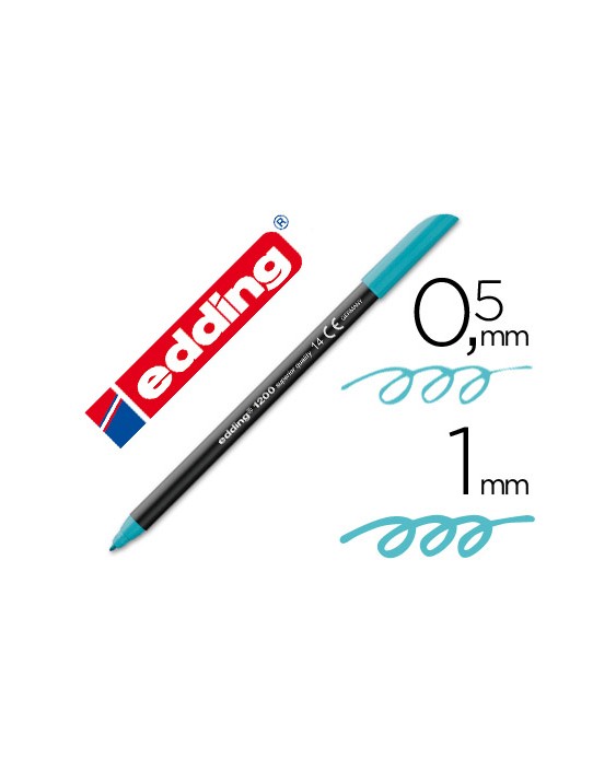 Rotulador edding punta fibra 1200 azul turquesa n.14 punta redonda 0.5 mm