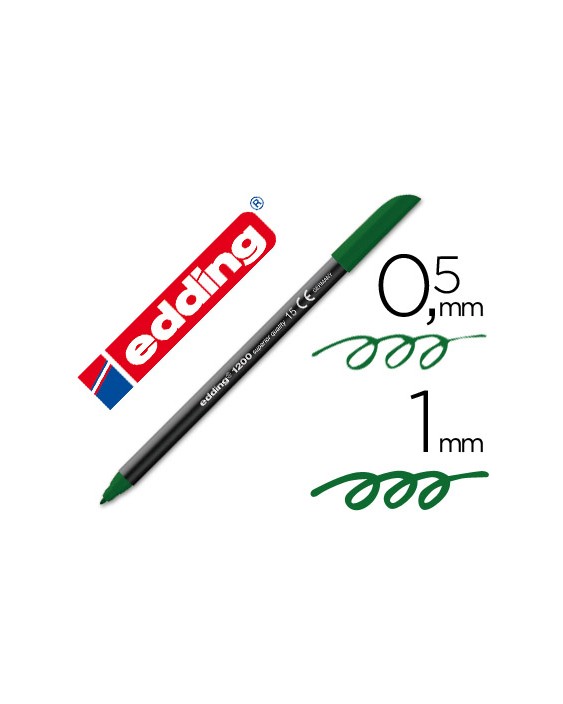 Rotulador edding punta fibra 1200 verde oliva n.15 punta redonda 0.5 mm