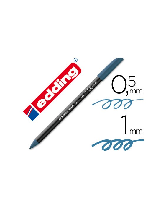 Rotulador edding punta fibra 1200 azul acero n.17 punta redonda 0.5 mm