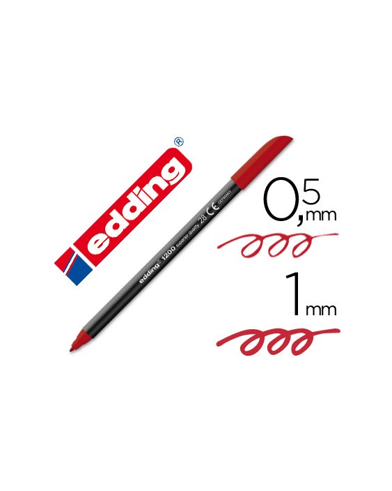 Rotulador edding punta fibra 1200 rojo ingles n.28 punta redonda 0.5 mm