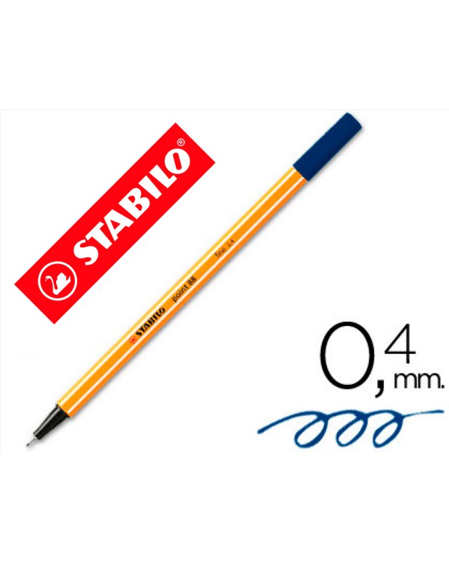 Rotulador stabilo punta de fib ra point 88 azul oscuro punta fina 0,4mm
