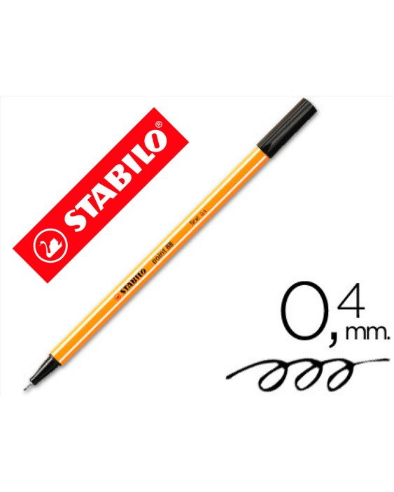 Rotulador stabilo punta de fib ra point 88 negro punta fina 0,4mm