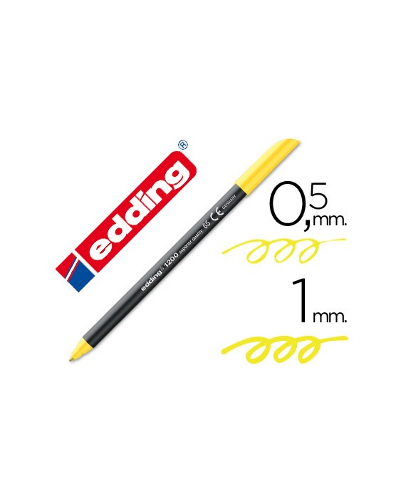 Rotulador edding punta fibra 1200 amarillo neon n.65 punta de fibra 0,5 mm
