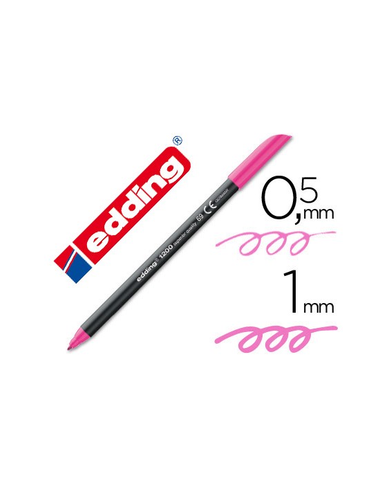Rotulador edding punta fibra 1200 rosa neon n.69 punta de fibra 0,5 mm