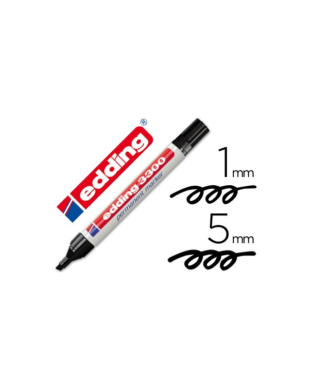 Rotulador edding marcador 3300 n.1 negro punta biselada recargable