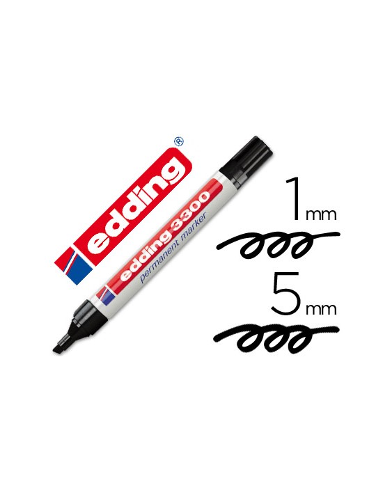 Rotulador edding marcador 3300 n.1 negro punta biselada recargable