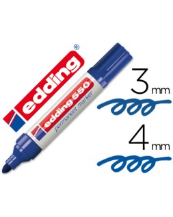 Rotulador edding punta fibra permanente 550 azul n.3 punta redonda recargable