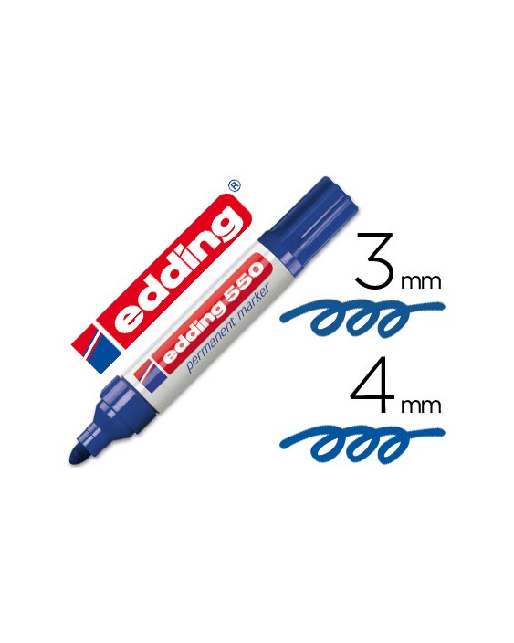 Rotulador edding punta fibra permanente 550 azul n.3 punta redonda recargable