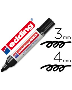 Rotulador edding punta fibra permanente 550 negro n.1 punta redonda recargable