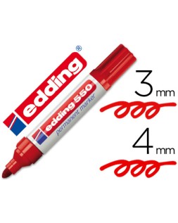 Rotulador edding punta fibra permanente 550 rojo n.2 punta redonda recargable
