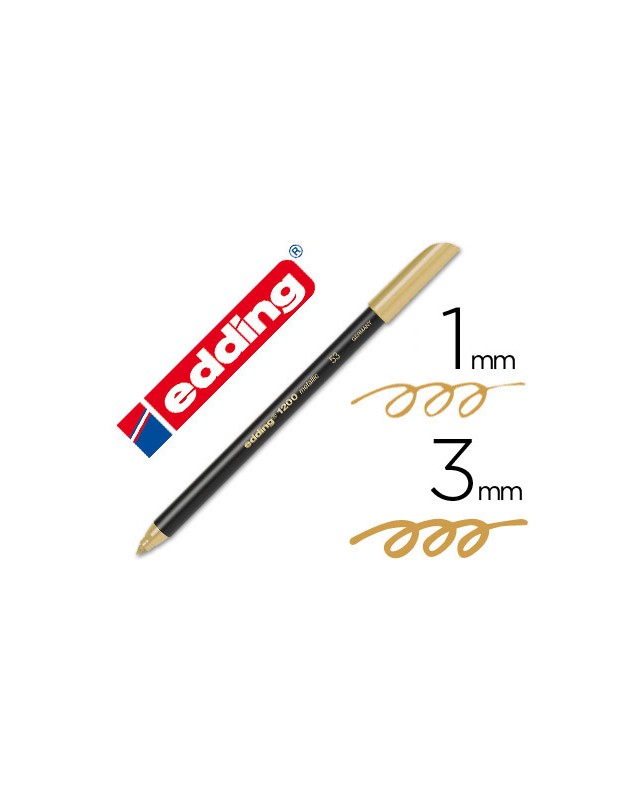 Rotulador edding punta fibra 1200 oro n. 53 punta redonda 1-3 mm