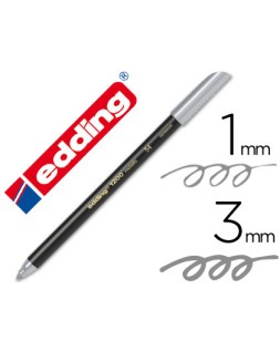 Rotulador edding punta fibra 1200 plata n. 54 punta redonda 1-3 mm